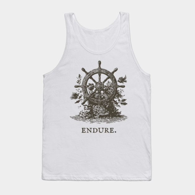 Endure Overgrown Ship's Wheel Illustration Tank Top by TuncGK