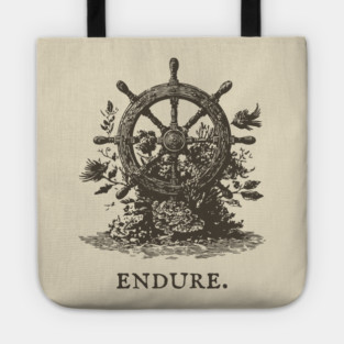 Endure Overgrown Ship's Wheel Illustration Tote