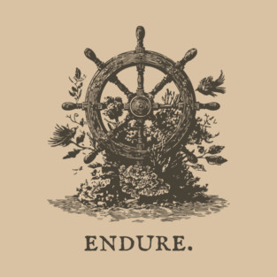Endure Overgrown Ship's Wheel Illustration T-Shirt