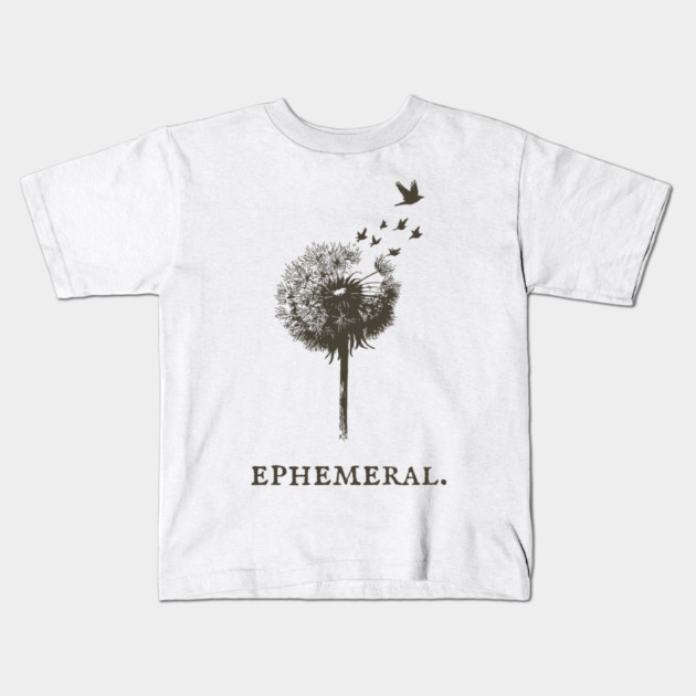 Ephemeral Dandelion Seeds to Birds Illustration Kids T-Shirt by TuncGK