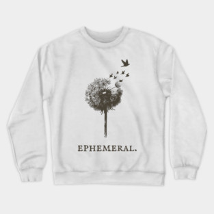 Ephemeral Dandelion Seeds to Birds Illustration Crewneck Sweatshirt