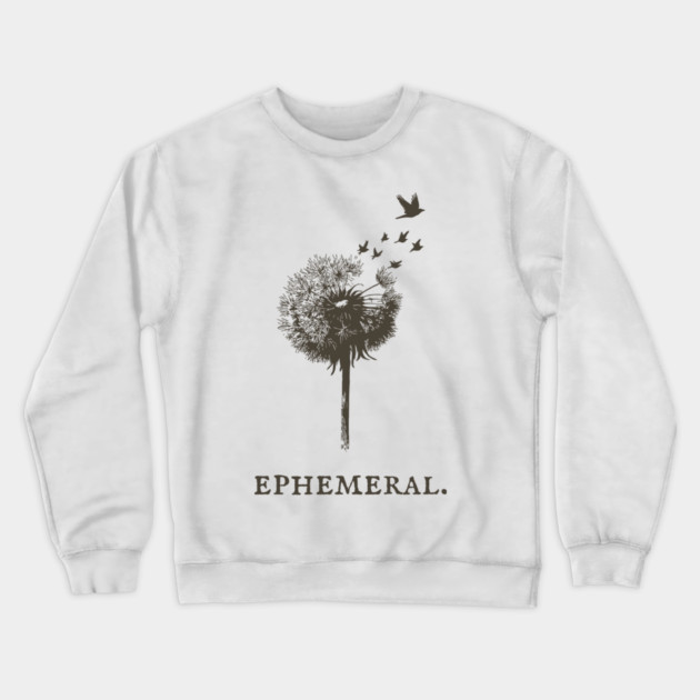 Ephemeral Dandelion Seeds to Birds Illustration Crewneck Sweatshirt by TuncGK