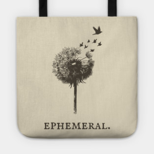 Ephemeral Dandelion Seeds to Birds Illustration Tote