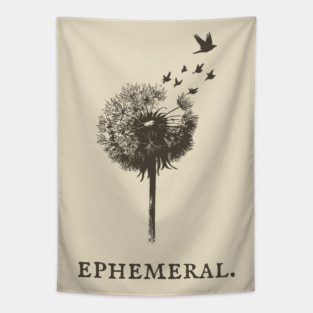 Ephemeral Dandelion Seeds to Birds Illustration Tapestry