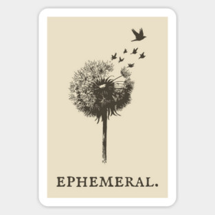 Ephemeral Dandelion Seeds to Birds Illustration Sticker