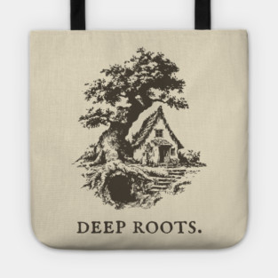 Deep Roots Tree House Fantasy Illustration Tote