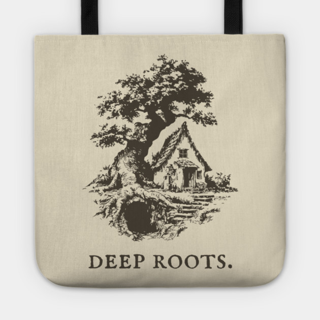 Deep Roots Tree House Fantasy Illustration Tote by TuncGK