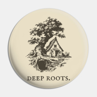 Deep Roots Tree House Fantasy Illustration Pin