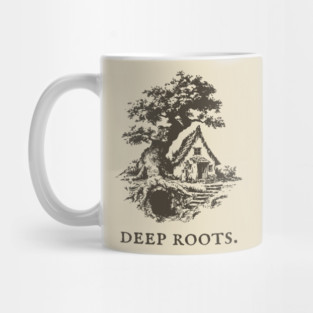 Deep Roots Tree House Fantasy Illustration Mug