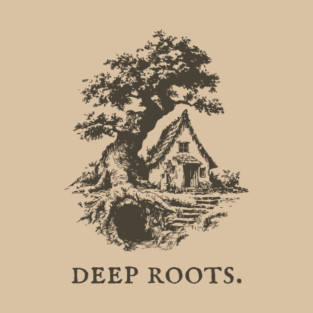 Deep Roots Tree House Fantasy Illustration T-Shirt