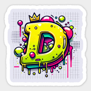 Graffiti Letter C Crowned Drip Urban Art Sticker