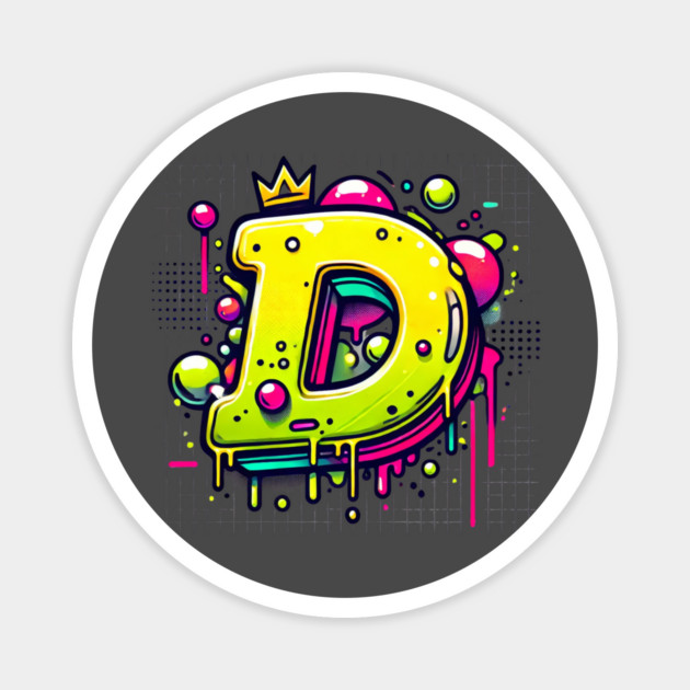 Graffiti Letter C Crowned Drip Urban Art Magnet by Anne Lee