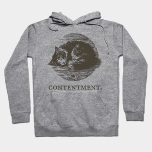 Contentment Sleeping Cat Illustration Hoodie