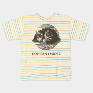 Contentment Sleeping Cat Illustration Kids T-Shirt