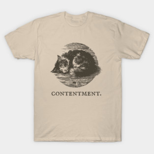 Contentment Sleeping Cat Illustration T-Shirt