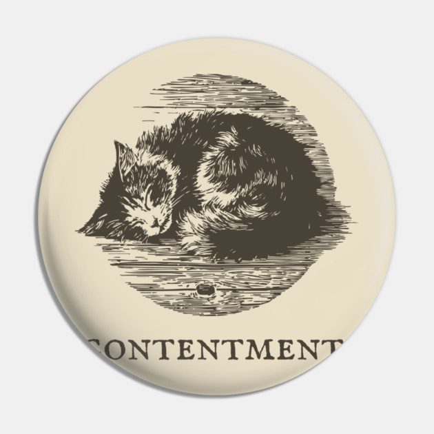 Contentment Sleeping Cat Illustration Pin by TuncGK