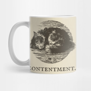Contentment Sleeping Cat Illustration Mug