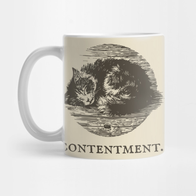 Contentment Sleeping Cat Illustration by TuncGK