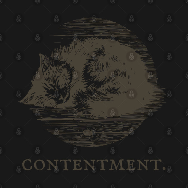 Contentment Sleeping Cat Illustration by TuncGK