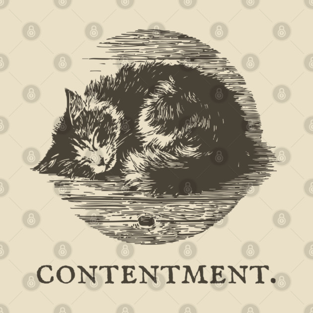 Contentment Sleeping Cat Illustration by TuncGK