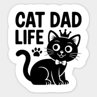 Cat Dad Life Sticker