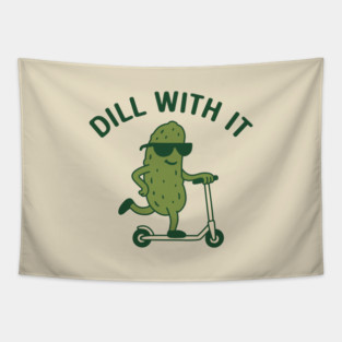 Dill with It Pickle Riding Electric Scooter Tapestry