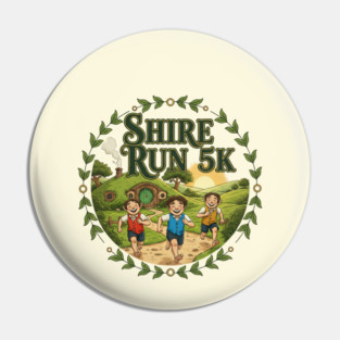 Whimsical Countryside 5K Run – Halfling Village Race Emblem for Runners - Running Pin