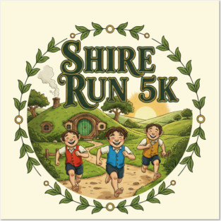 Whimsical Countryside 5K Run – Halfling Village Race Emblem for Runners - Running Posters and Art
