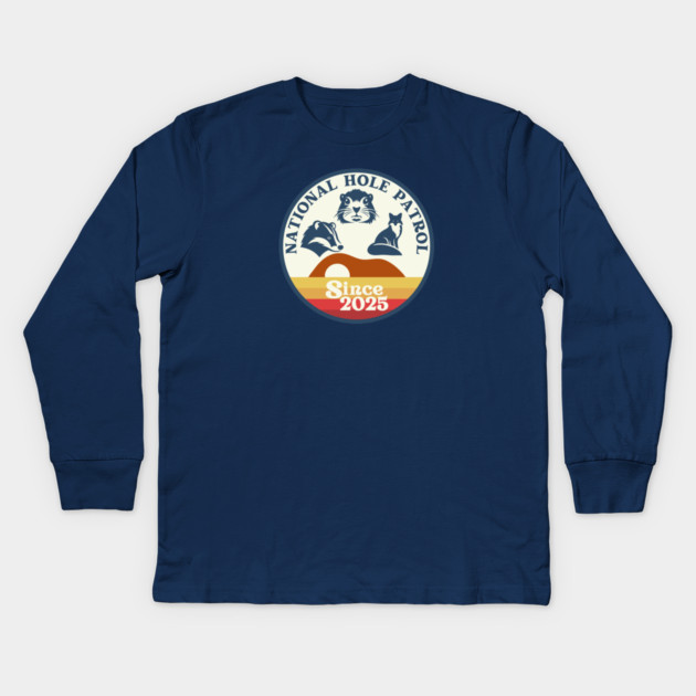 Retro Hole Patrol Kids Long Sleeve T-Shirt by Four Season Foraging