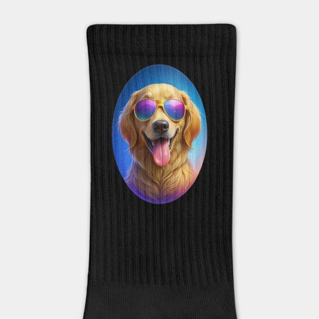 Cool Golden Retriever Dog With Sunglasses – Funny Design by IamActiveDog