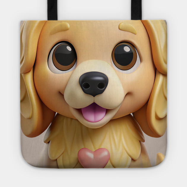Cute Golden Retriever Puppy – Adorable Dog Lover Design Tote by IamActiveDog