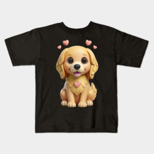 Cute Golden Retriever Puppy – Adorable Dog Lover Design Kids T-Shirt
