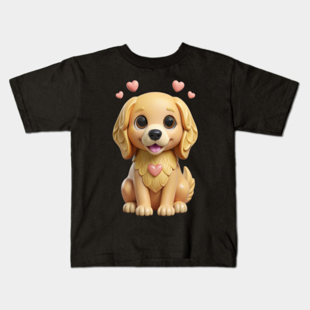 Cute Golden Retriever Puppy – Adorable Dog Lover Design Kids T-Shirt by IamActiveDog