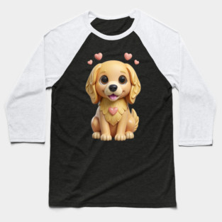 Cute Golden Retriever Puppy – Adorable Dog Lover Design Baseball T-Shirt