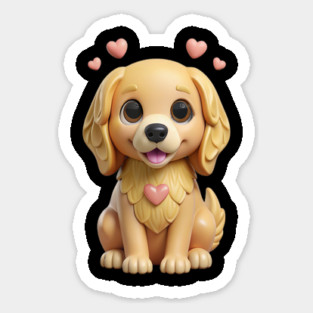 Cute Golden Retriever Puppy – Adorable Dog Lover Design Sticker