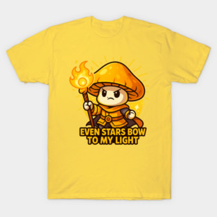 Solaria the Sunfire Mage – Cute Mushroom Wizard Character T-Shirt