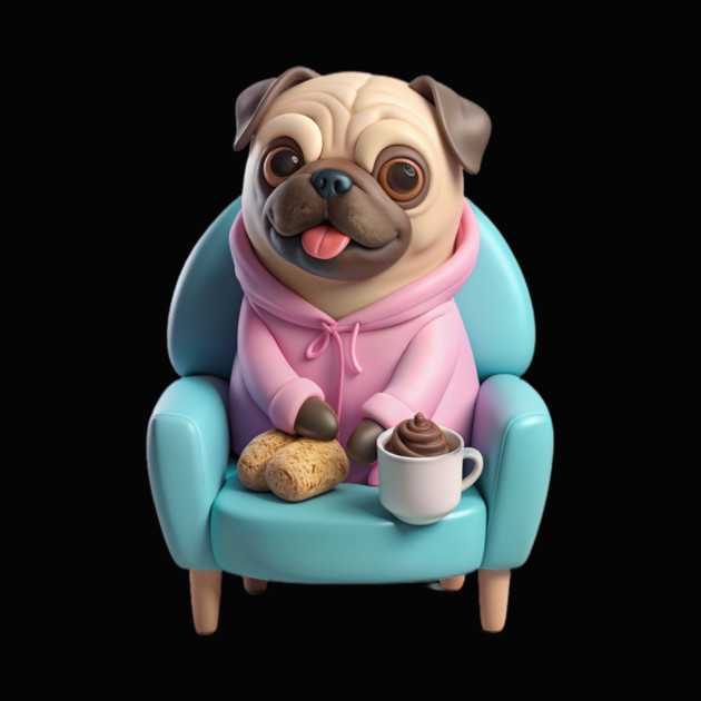 Cute Coffee Fat Pug – Funny Dog Lover Design by IamActiveDog