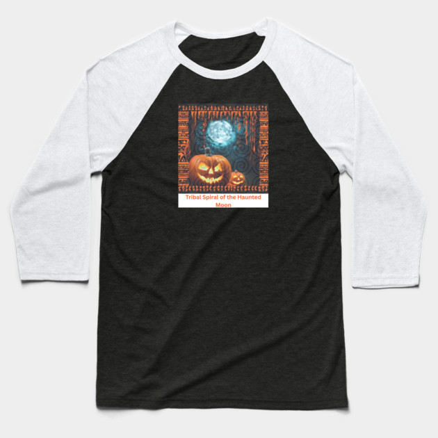 Tribal Spiral of the Haunted Moon – Hmong Ga Gue Glow Baseball T-Shirt by Pimcolle