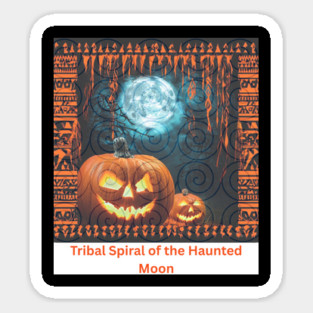 Tribal Spiral of the Haunted Moon – Hmong Ga Gue Glow Sticker