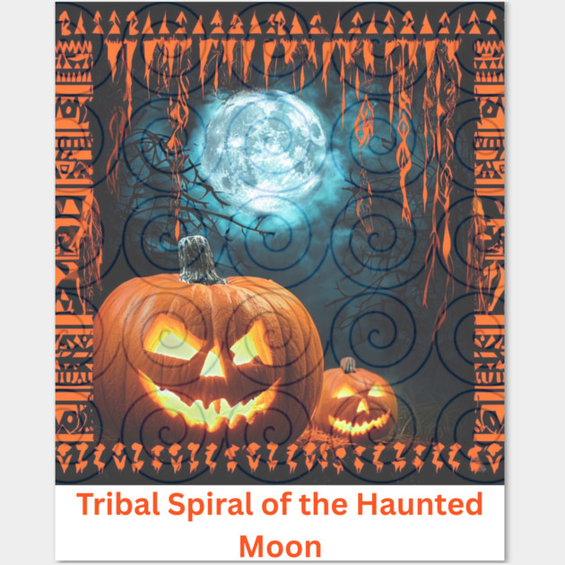 Tribal Spiral of the Haunted Moon – Hmong Ga Gue Glow Wall Art by Pimcolle