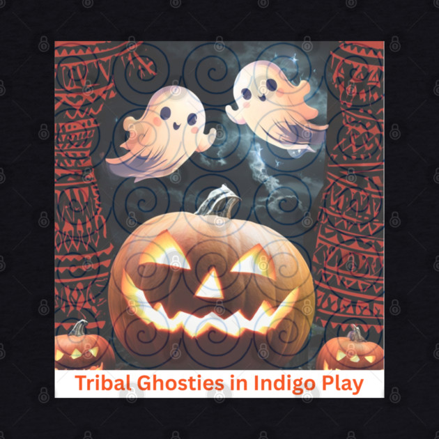 Tribal Ghosties in Indigo Play – Cute Hmong Spirit Glow by Pimcolle