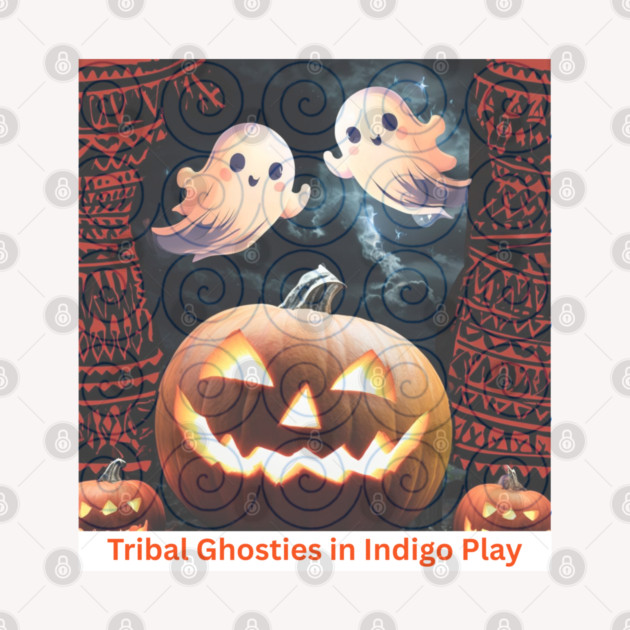 Tribal Ghosties in Indigo Play – Cute Hmong Spirit Glow by Pimcolle