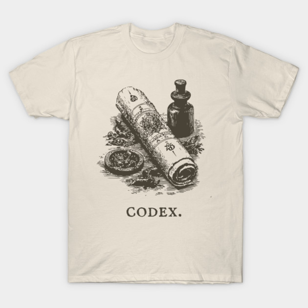 Ancient Codex Scroll and Apothecary Still Life T-Shirt by TuncGK
