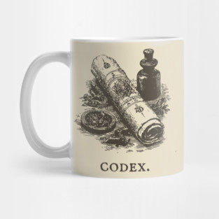 Ancient Codex Scroll and Apothecary Still Life Mug
