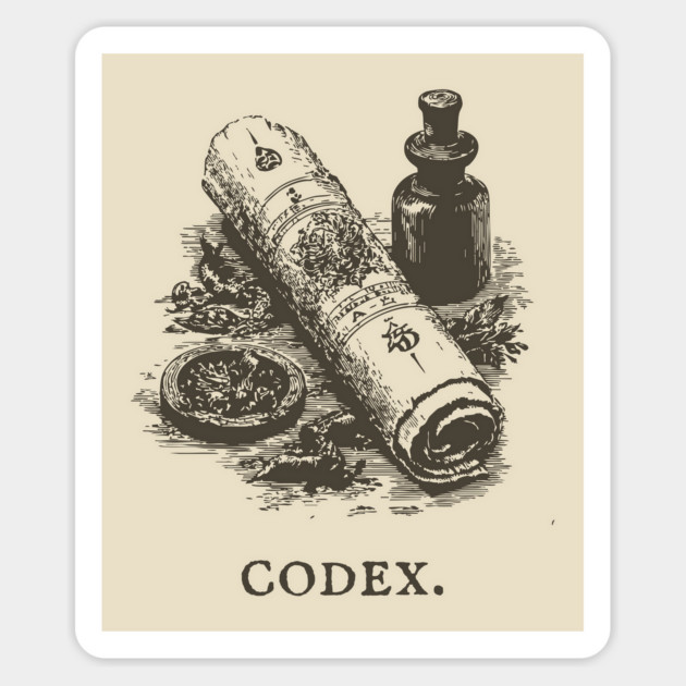 Ancient Codex Scroll and Apothecary Still Life Magnet by TuncGK