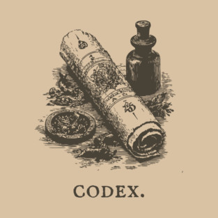 Ancient Codex Scroll and Apothecary Still Life T-Shirt