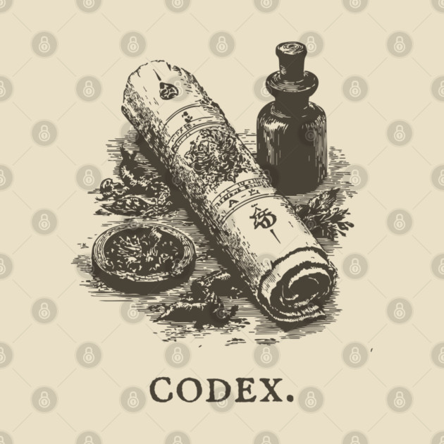 Ancient Codex Scroll and Apothecary Still Life by TuncGK