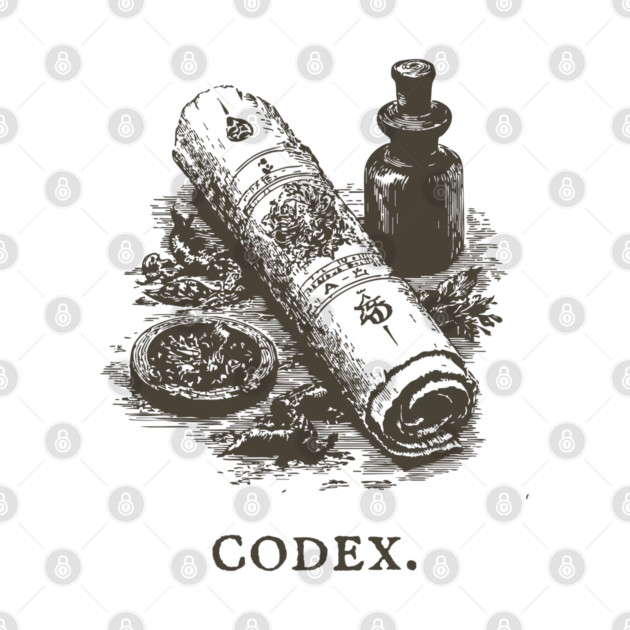 Ancient Codex Scroll and Apothecary Still Life by TuncGK