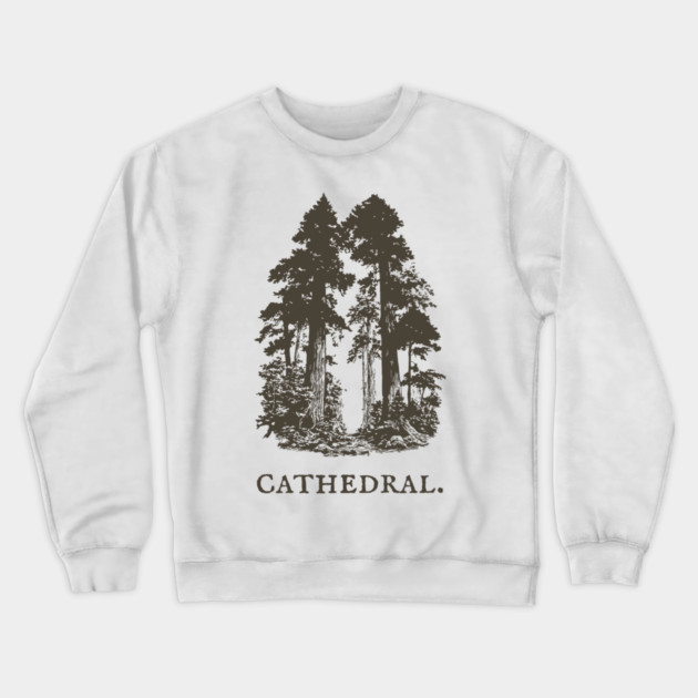 Forest Cathedral Redwood Trees Illustration Crewneck Sweatshirt by TuncGK