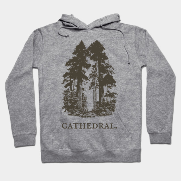 Forest Cathedral Redwood Trees Illustration Hoodie by TuncGK